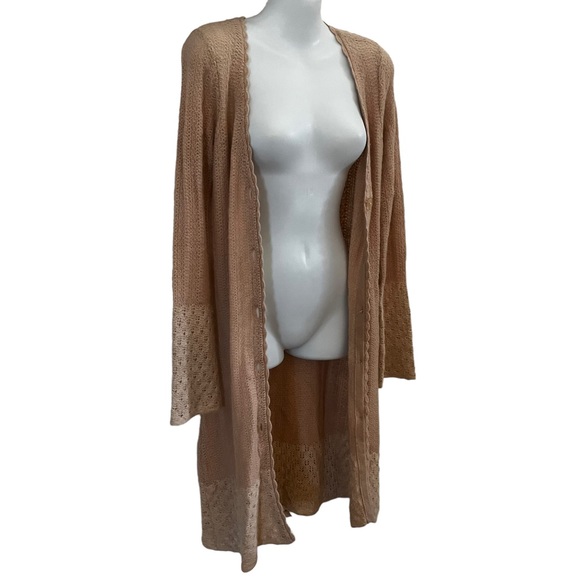 Sleeping on Snow duster cardigan angora lambs wool size small nude/dusty rose - Picture 10 of 15